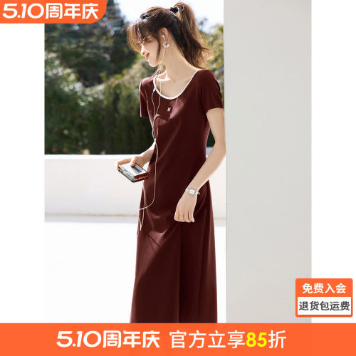沫晗依美百搭休闲连衣裙