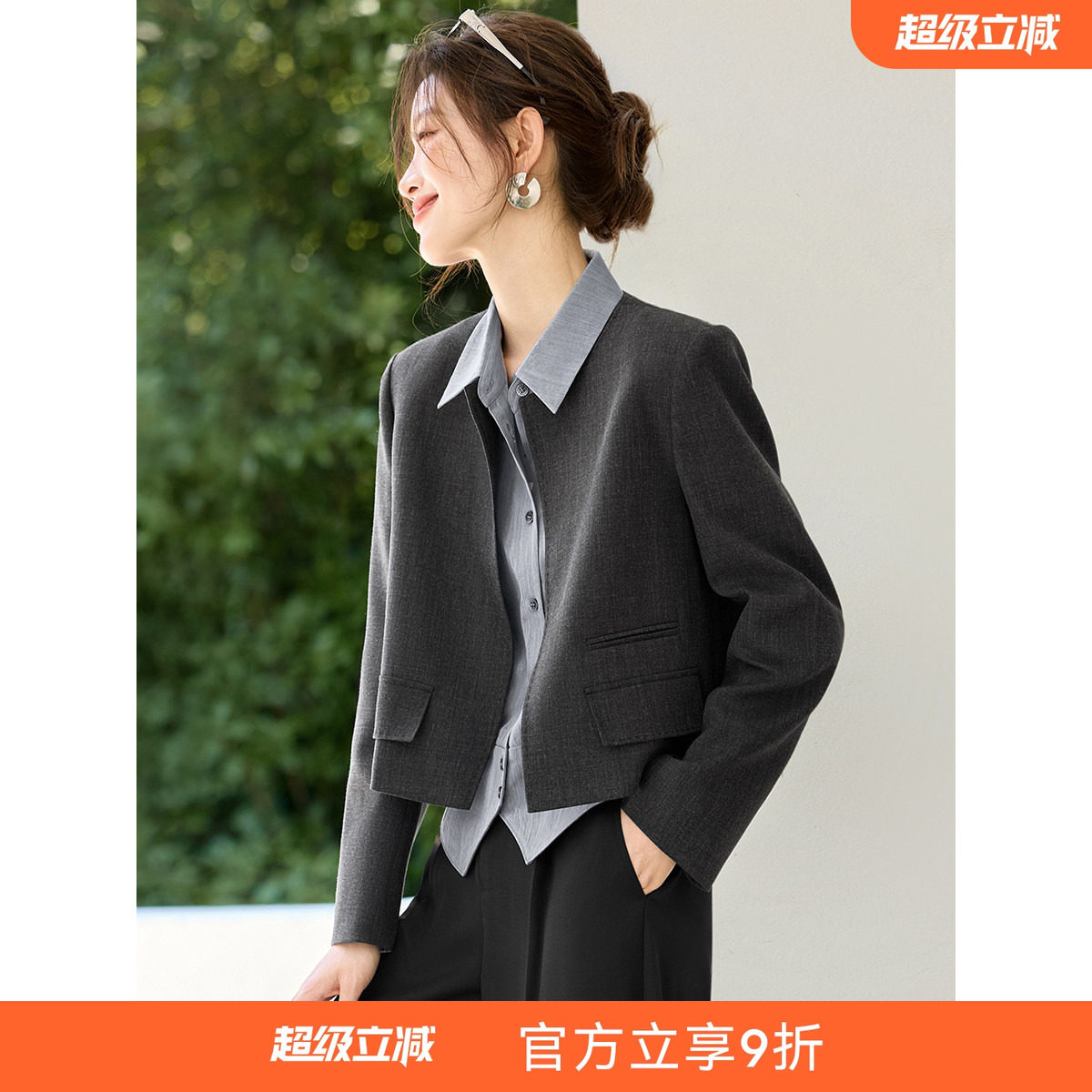 【博主同款】沫晗依美女士西装外套2026春季新款独特漂亮小西服