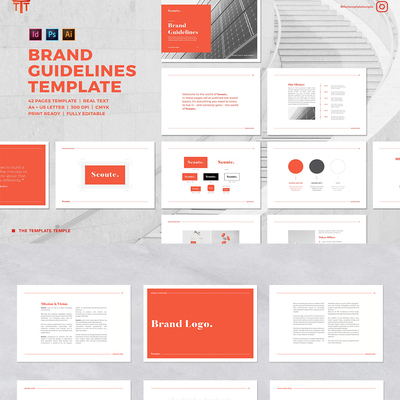 品牌指南模板InDesign，psd，AI，eps格式（没有演示图片）