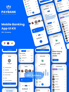 轻量简约的手机银行APP UI资源素材UI模板fig,xd,sketch源文件