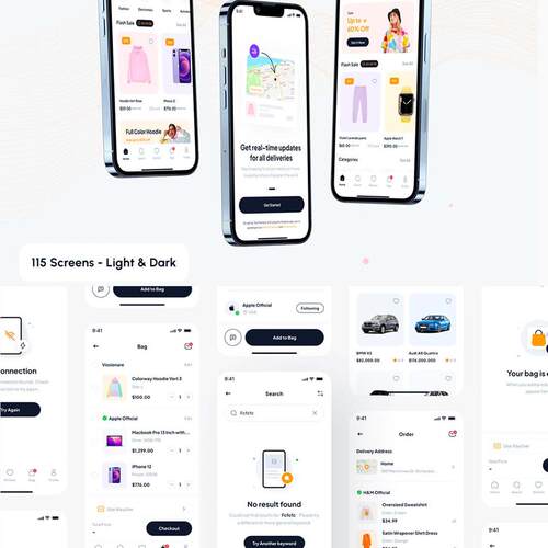 110页小清新风格高端电商APP ui资源素材figma源文件