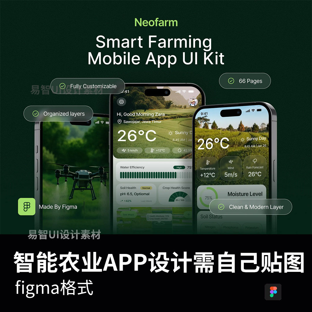 64页智能农业APP界面设计figma源文件（需要自己贴图）图片