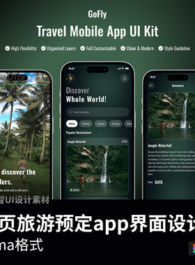 40页旅游预定app界面设计figma源文件
