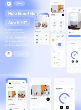 45页智能家居用户界面UI设计figma源文件