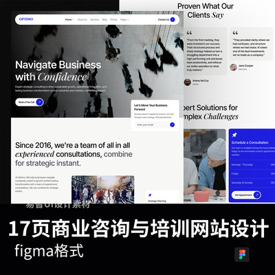 17页商业咨询与培训网站设计Figma模板