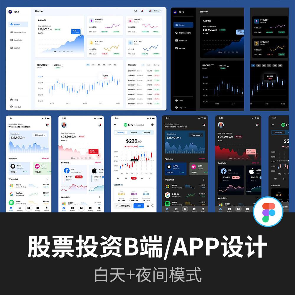 股票投资APP设计 | 股票B端界面Figma源文件