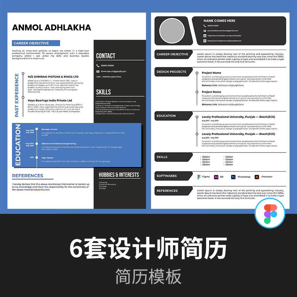 6套设计师简历模板 | 听说大厂都在用的简历figma源文件