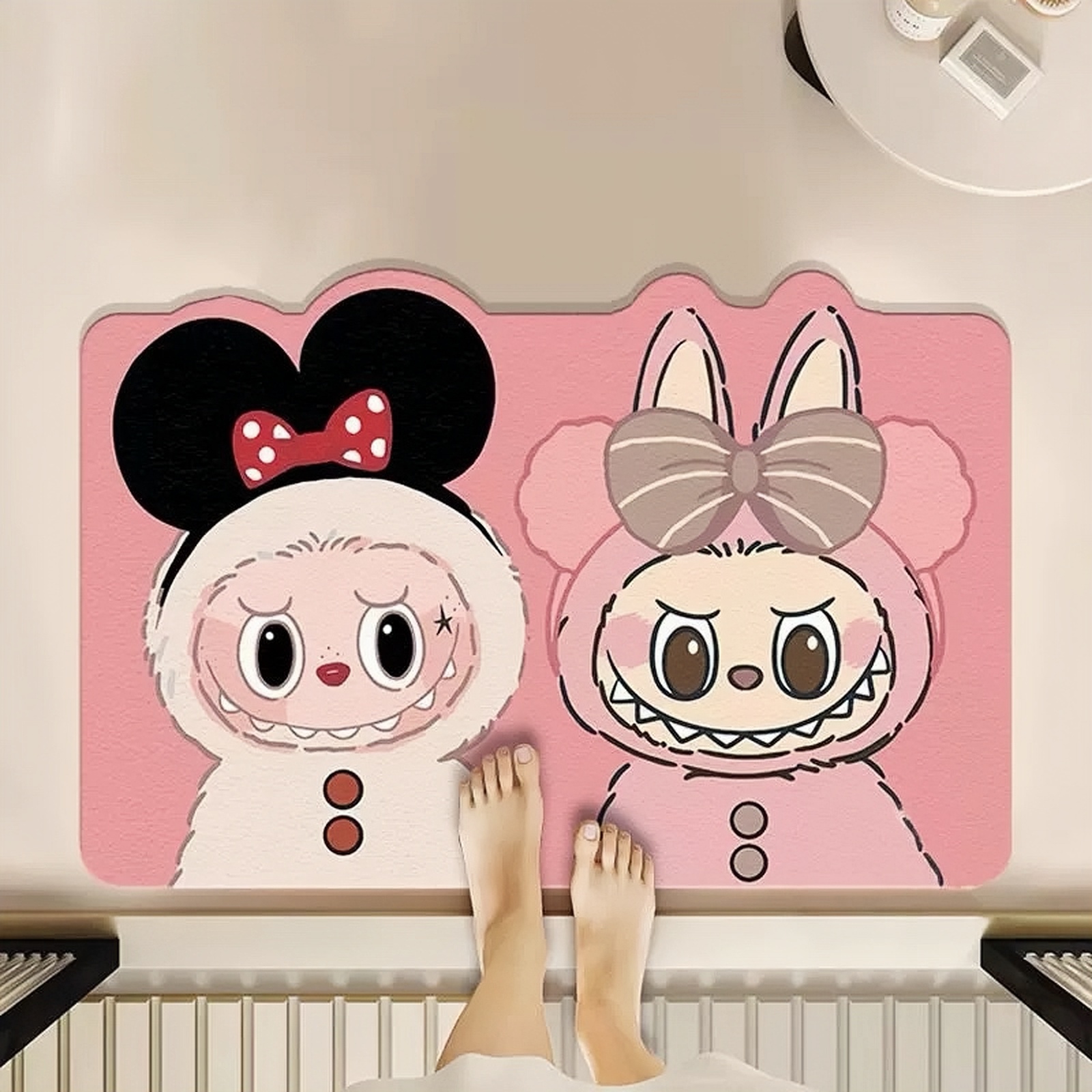 labubu拉布布卡通浴室地垫硅藻泥防滑门垫进门脚垫吸水速干卫生间