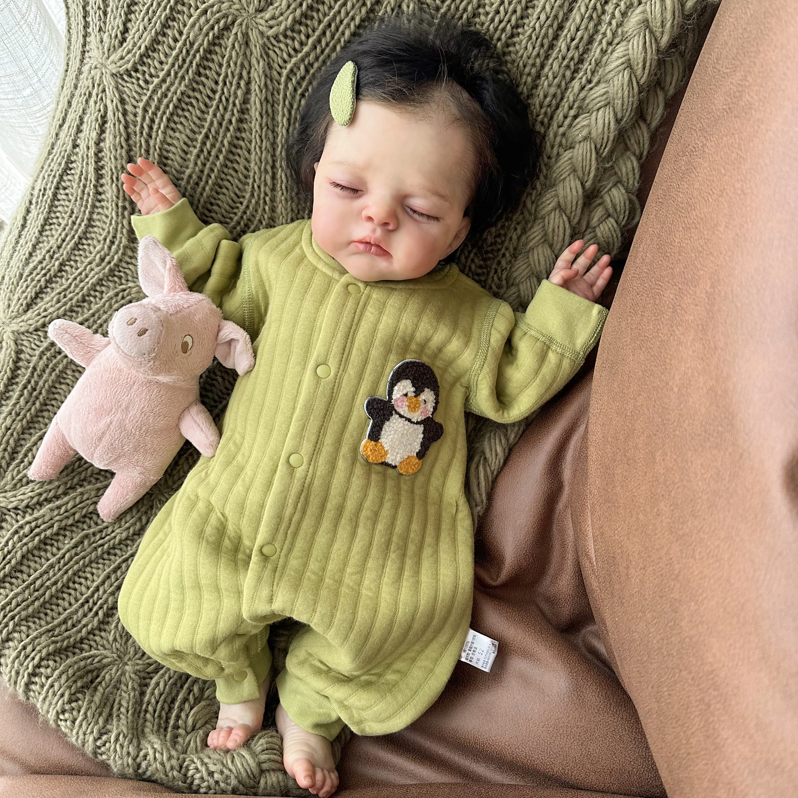 新生婴儿秋冬款三层夹棉连体棉衣