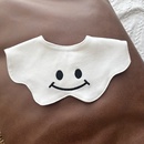 宝宝口水巾360度旋转婴儿围嘴日系笑脸圆形纯棉防吐奶围兜假领子