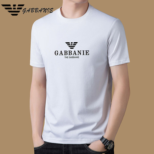 夏季 GABBANIE意大利奇 t恤男士 冰丝中年上衣名牌 阿玛尼亚短袖 薄款