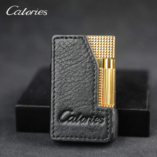 Calories卡路朗声充气打火机皮套真皮火机套黑色外壳套专用保护套