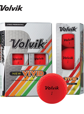 Volvik高尔夫彩球VIVID三层哑光golf礼物礼盒职业练习球 红色-6粒