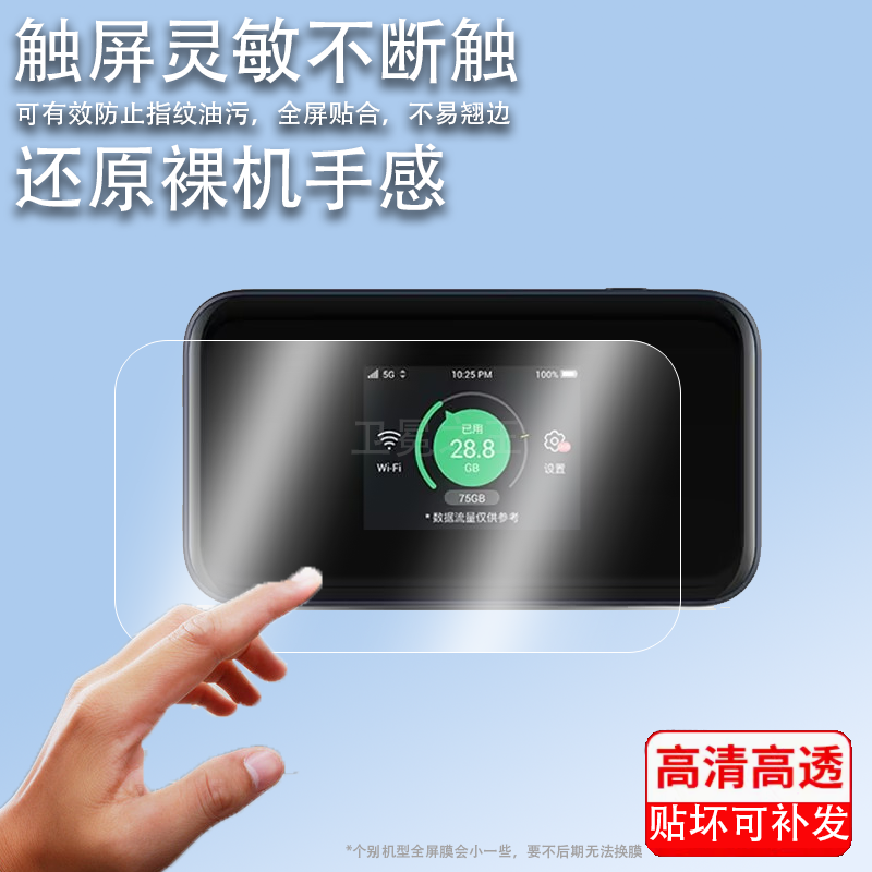 适用中兴5g随身wifi MU5001贴膜MU5002路由无线器屏幕保护膜中兴U50 Pro移动路由器u50pro非钢化膜防爆防刮