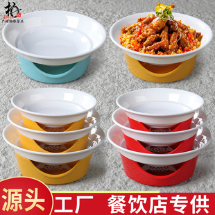 密胺饭店餐具装热菜干锅盘商用热炒菜盘餐厅明档菜私房菜加厚盘子