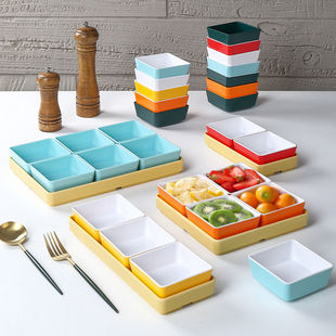 KTV会所果盘密胺酒吧沐足四六宫格小吃盘分格烤肉凉菜小食盘拼盘