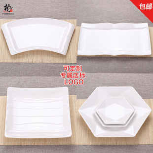 仿瓷酒店餐具大盘子鱼盘六角形盘子纯白火锅海鲜大拼盘艺术创意盘