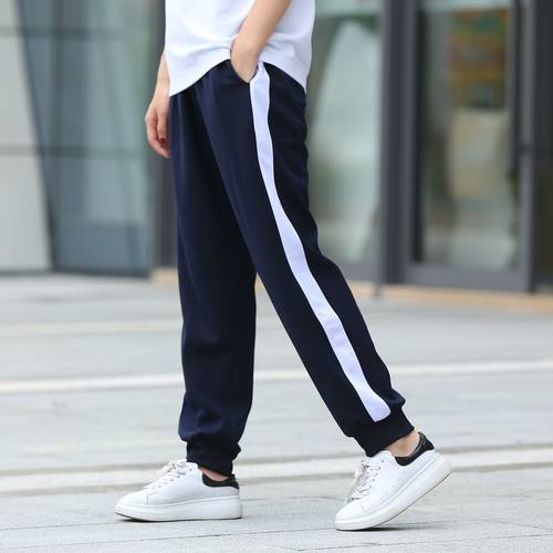 校服裤子一道杠收脚纯棉薄款束脚