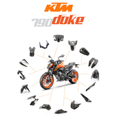 碳纤维 全车外壳导流罩 890 配件 改装 干碳 23年 DUKE 790 KTM