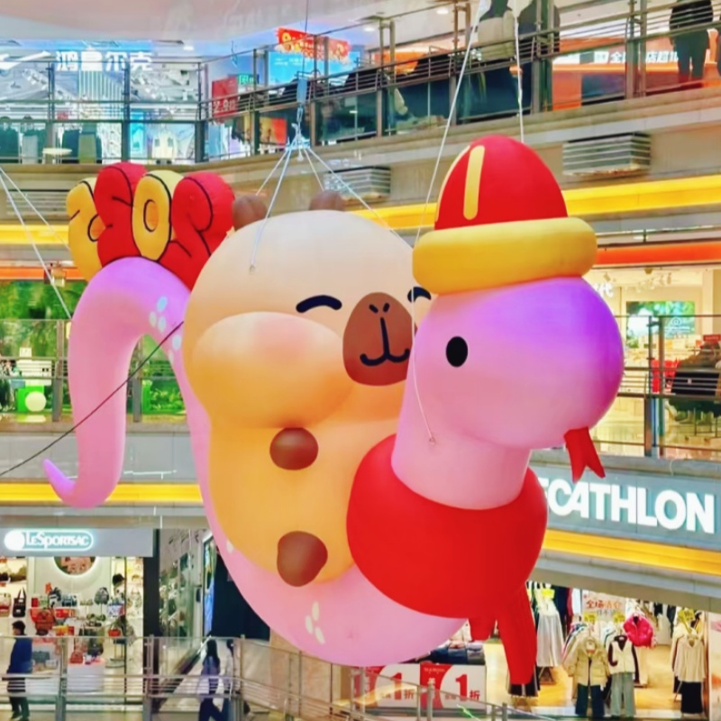 定制蛇年专属卡皮巴拉气模可爱豚鼠动物模型户外打卡拍照美陈装饰