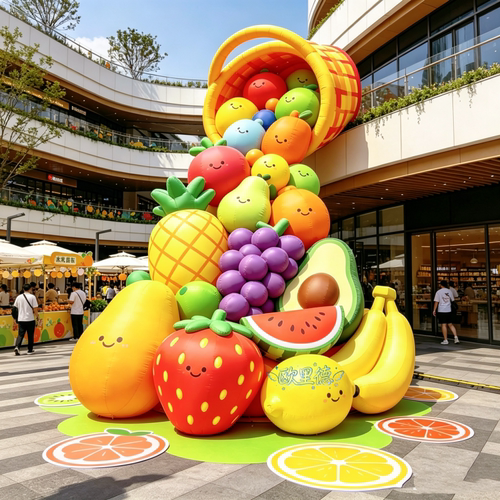 夏日水果篮充气气模商场美陈户外市集水果节引流网红打卡装饰道具