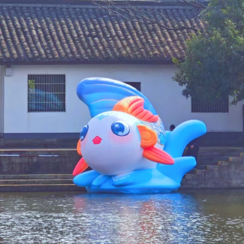 定制充气网红卡通胖头鱼气模吉祥物模型户外活动引流商场美陈摆件