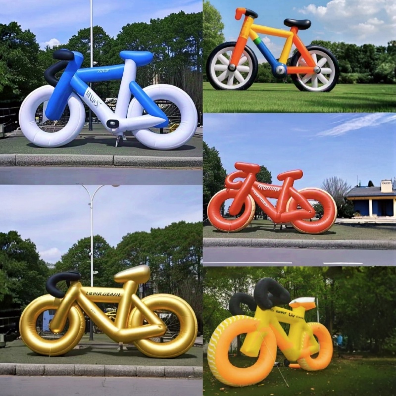 定制充气仿真自行车气膜创意模型体育赛事广告活动引流商场美陈