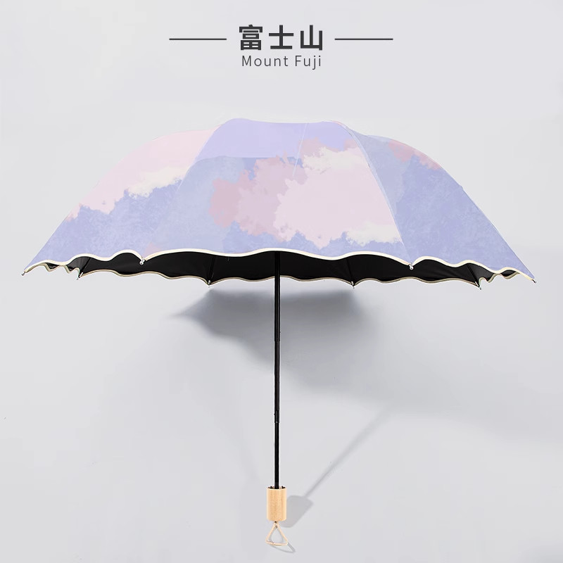 雨伞女折叠晴雨两用防晒防紫外线遮阳伞公主风结实抗风自动太阳伞