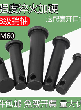 8.8级高强度平销轴头带孔销轴销子GB882销轴圆柱带孔定位销M81060