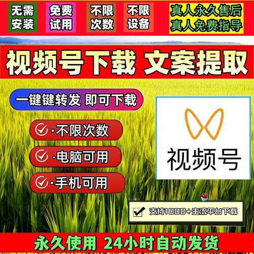 蝴蝶视频号下载工具拍下即发多平台不限平台B站小红书课程代下mp4