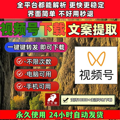 视频号下载工具B站小红书Win系统音抖短软件不限次数永久卡mp4