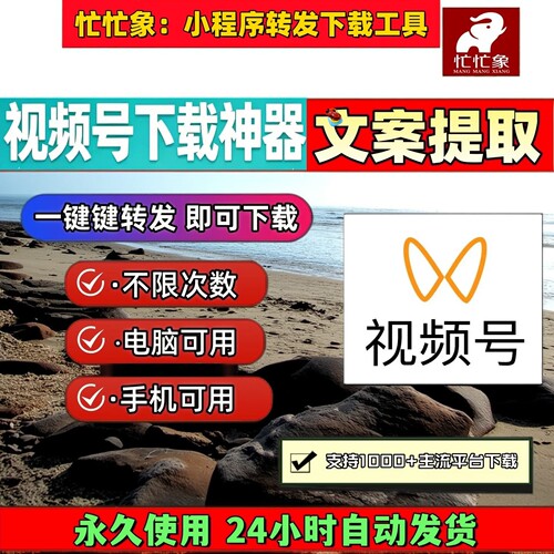 视频号下载工具去抖音水印去除水印原画质采集B站去水印小程序mp4