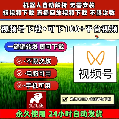 视频号下载工具全网音抖短视频包更新小红书操作简单Win系统微信
