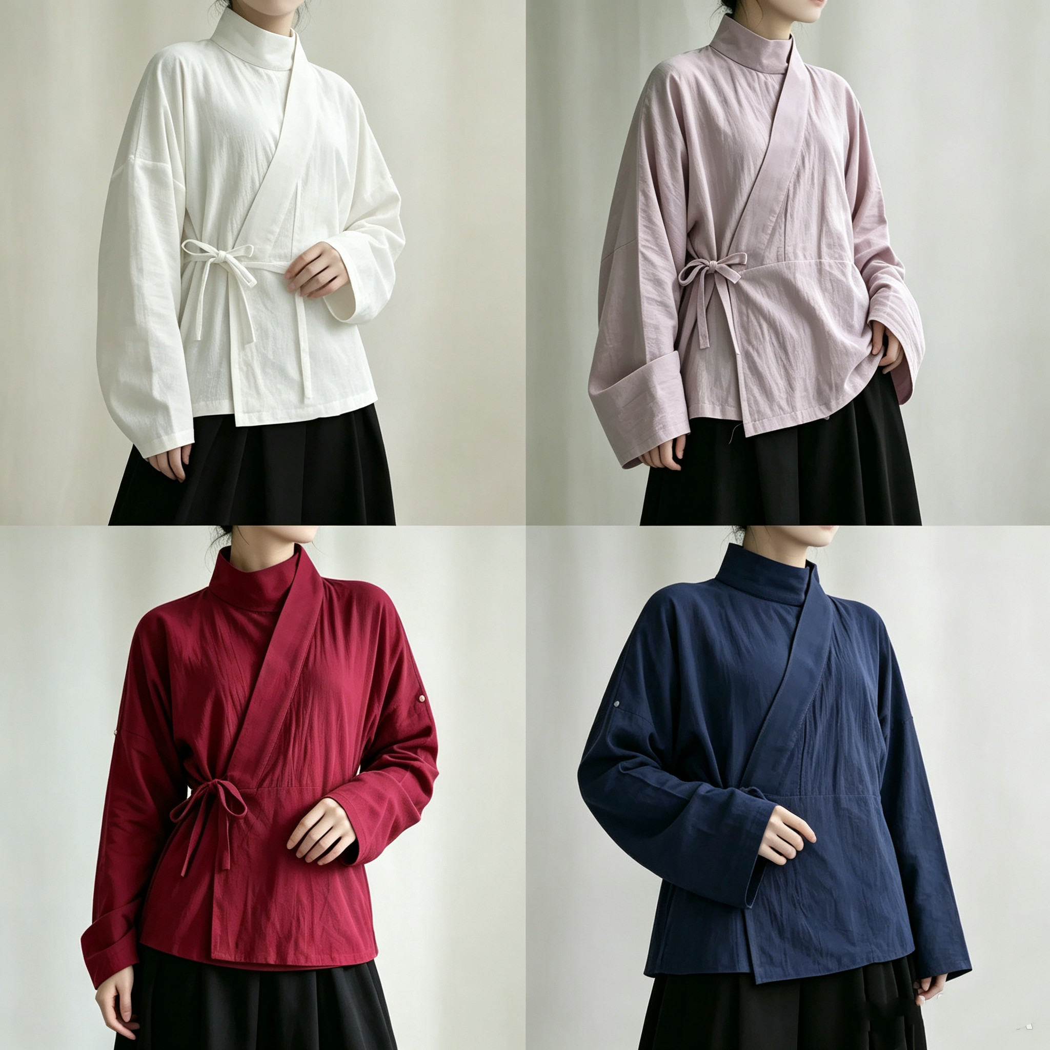花雨沐曲领襦晋制汉服春夏日常色汉服上装