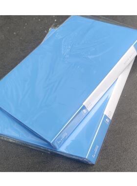 通用资料册40页蓝色加厚塑料PP透明内页可翻页文件资料试卷收纳册