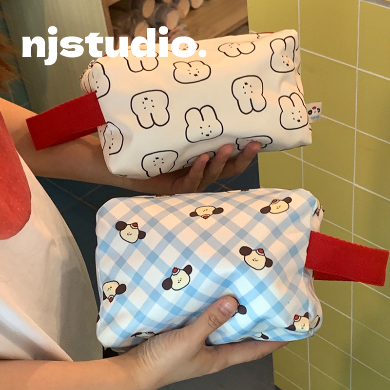 方形大容量可爱手提化妆品收纳包女便携式外出旅行洗漱包小手拿包