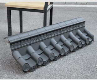 20带脊单面瓦墙头盖顶一体仿古PP树脂单边院墙压顶塑料中式围墙瓦