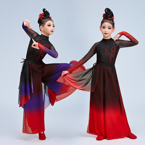 中国九州新款古典舞儿童飘逸风象王行舞蹈服装舞蹈秧歌演出服表演