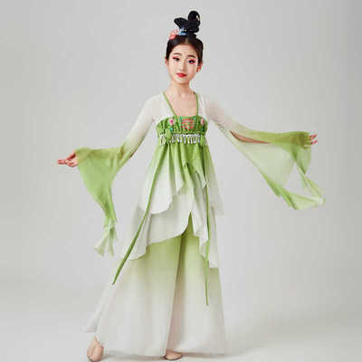 身韵渐变荷花伞舞练功服古风
