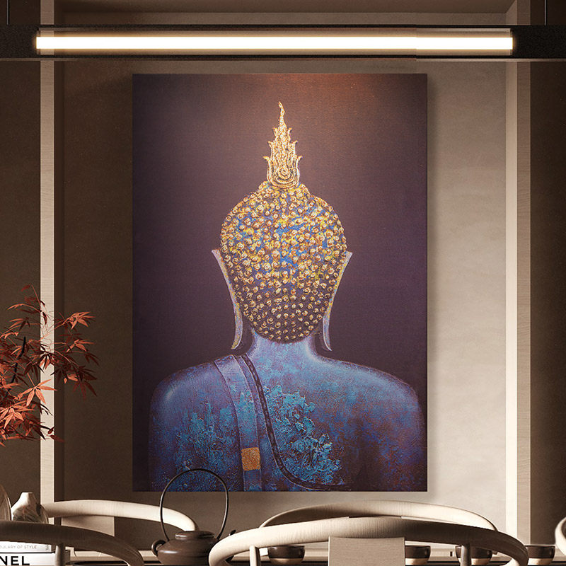 泰式佛像装饰壁挂画泰式餐厅装饰画客厅玄关餐厅有框挂画人物壁画