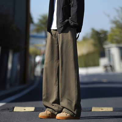 STA美式宽松直筒纯棉工装长裤