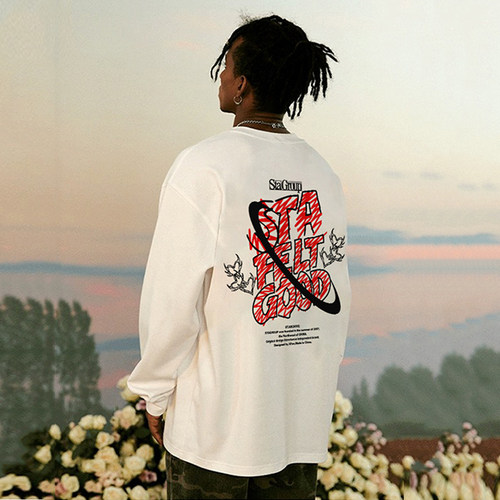 STA官方店涂鸦纯棉长袖t恤男女