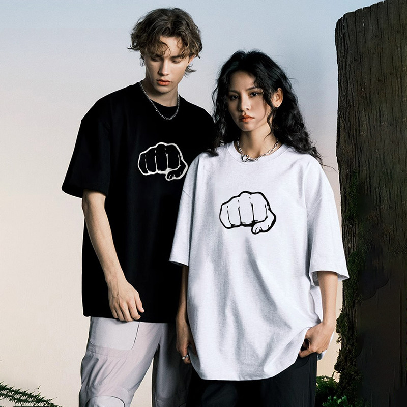 STA美式新款字母印花纯棉宽松T恤