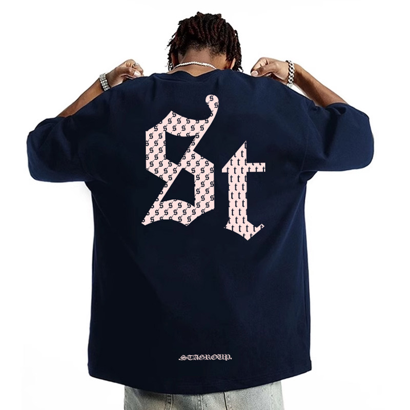 STA美式复古字母印花短袖T恤