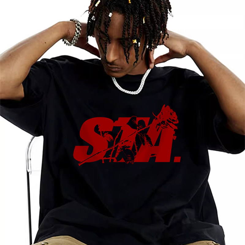 STA美式新款字母印花宽松短袖T恤