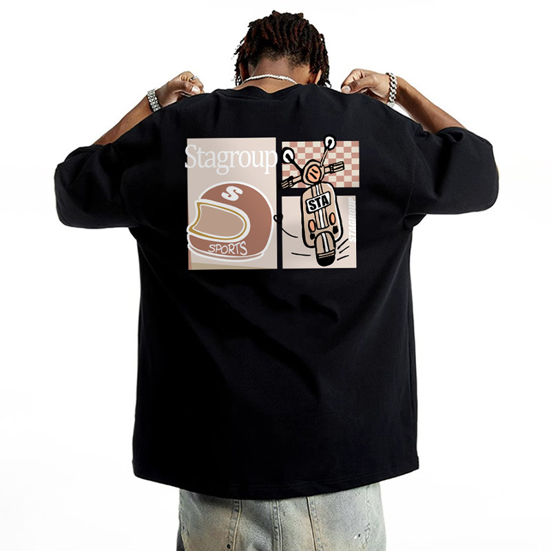 STA美式夏季潮牌字母印花短袖T恤