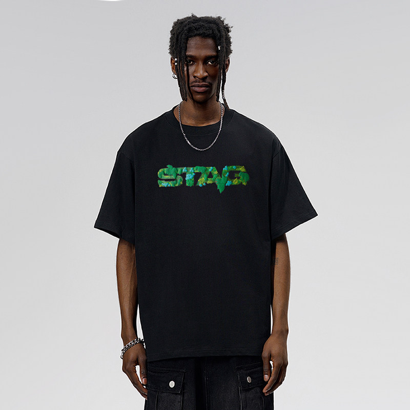 STA美式高街字母印花短袖宽松T恤