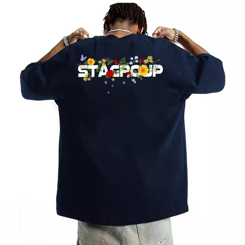 STA美式潮牌字母印花短袖纯棉T恤