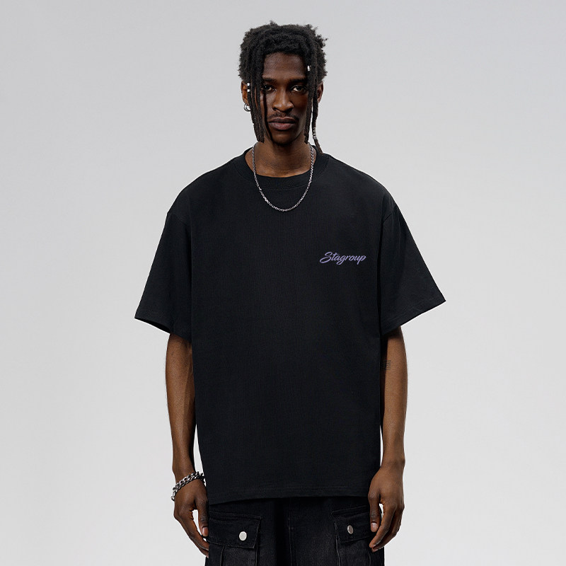 STA美式重磅潮牌夏季字母印花T恤