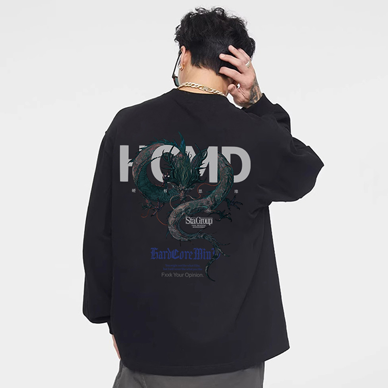 STA硬核思维青龙纯棉长袖打底衫